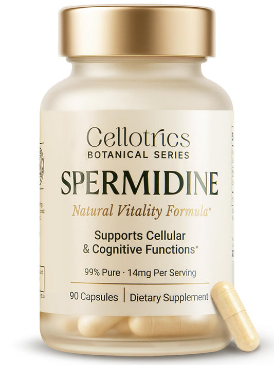 CELLOTRICS spermidine bottle front view for daily use.