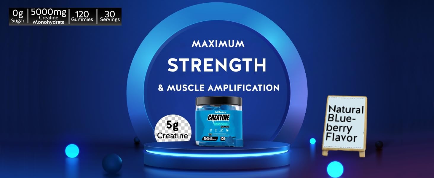 Bottle front shows blue flavor and clear product benefits.