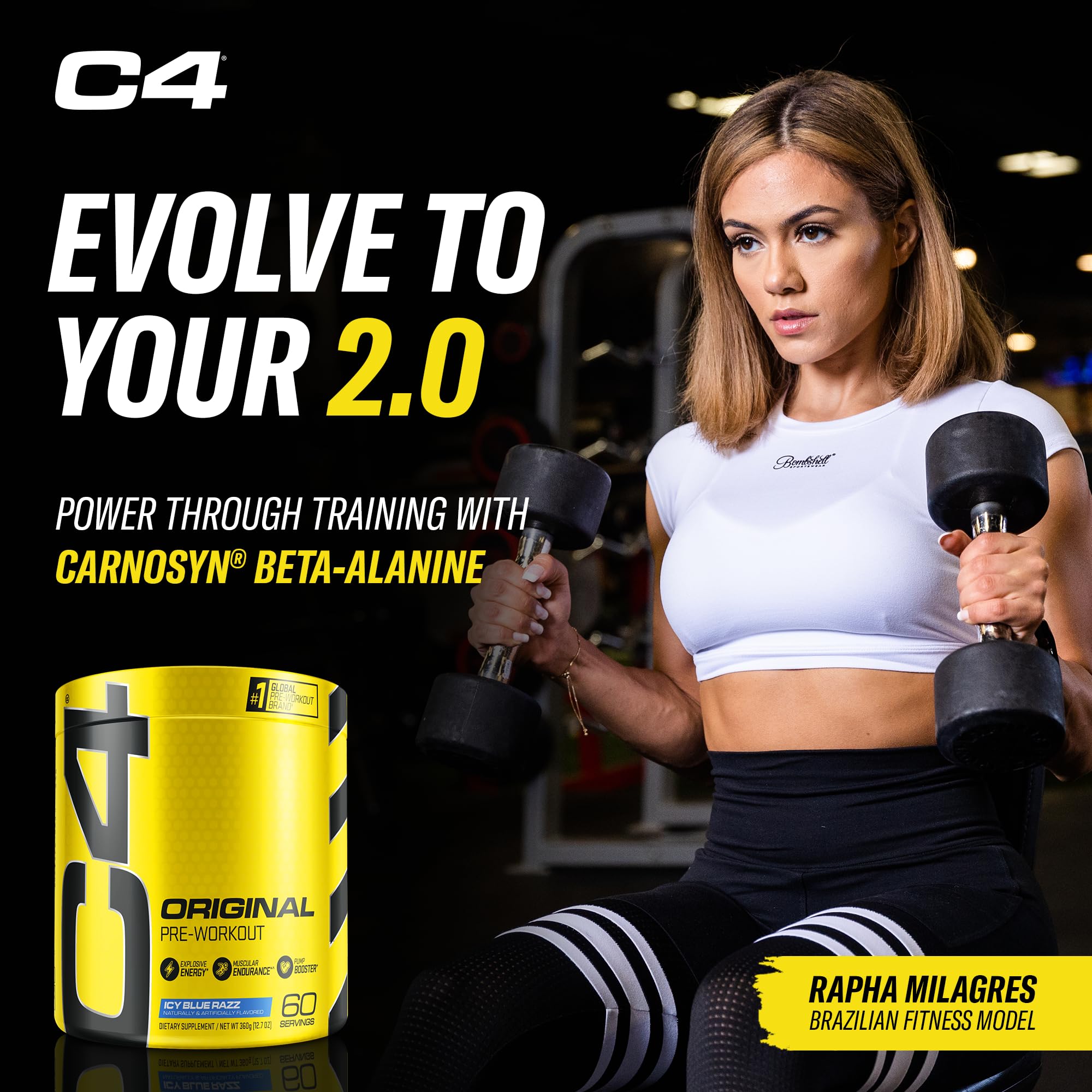 C4 Original Icy Blue Razz shaker ready for quick mixing before training