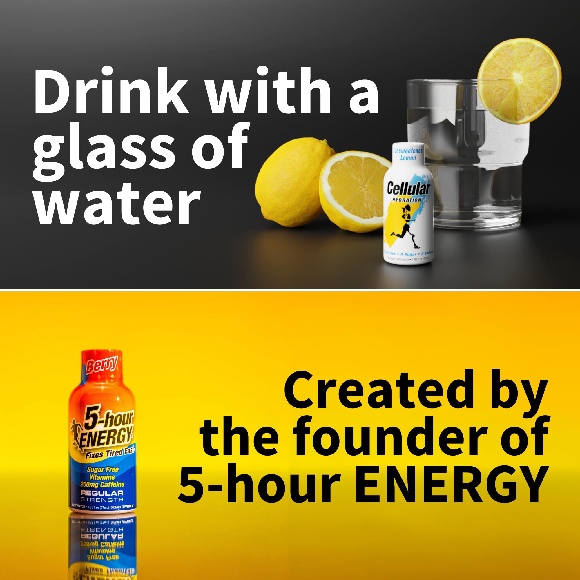 Cellular Hydration shot being poured into water for rapid absorption