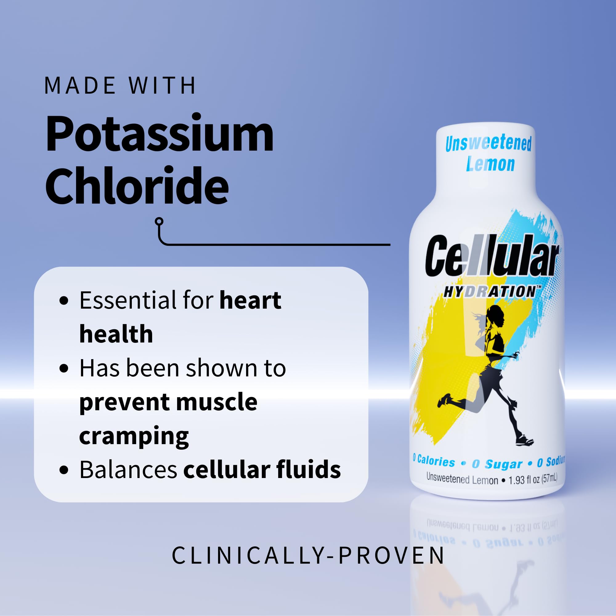Cellular Hydration zero sugar zero sodium label highlighting clean hydration