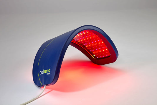 Celluma Home LED panel focused on wrinkles for at-home skin rejuvenation.