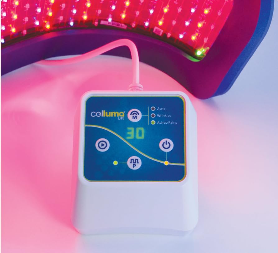 Celluma LITE battery indicator highlights a cordless, portable design.