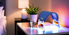 Celluma LITE pain-relief program panel demonstrates red and near-infrared light for comfort.