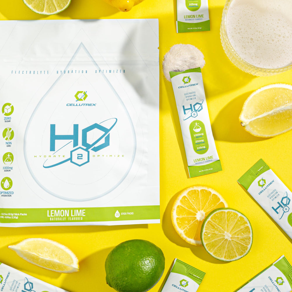Cellutrex H2O electrolyte powder with ancient cave salt offers balanced minerals in every sip.