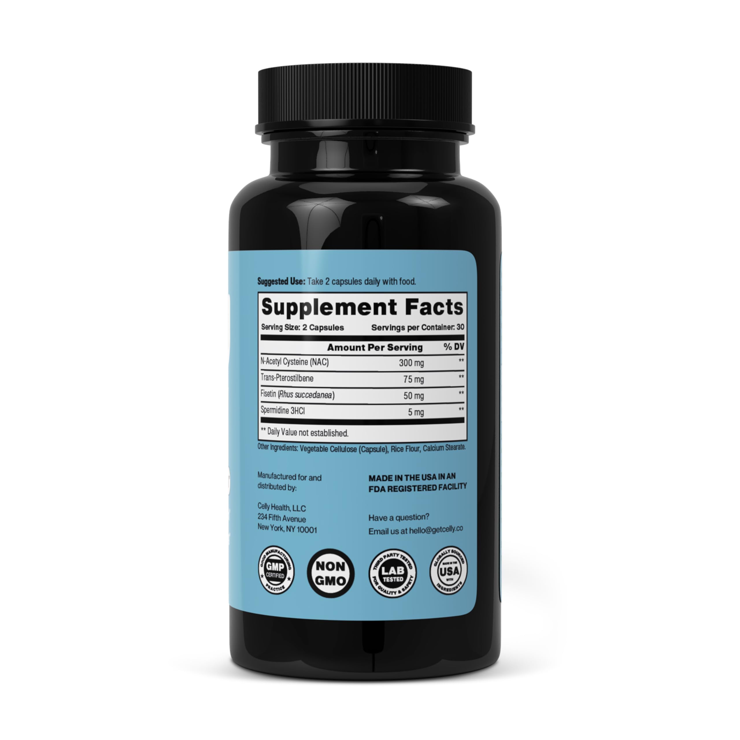 Celly Autophagy Activator made in USA in FDA-registered facility ensuring quality.