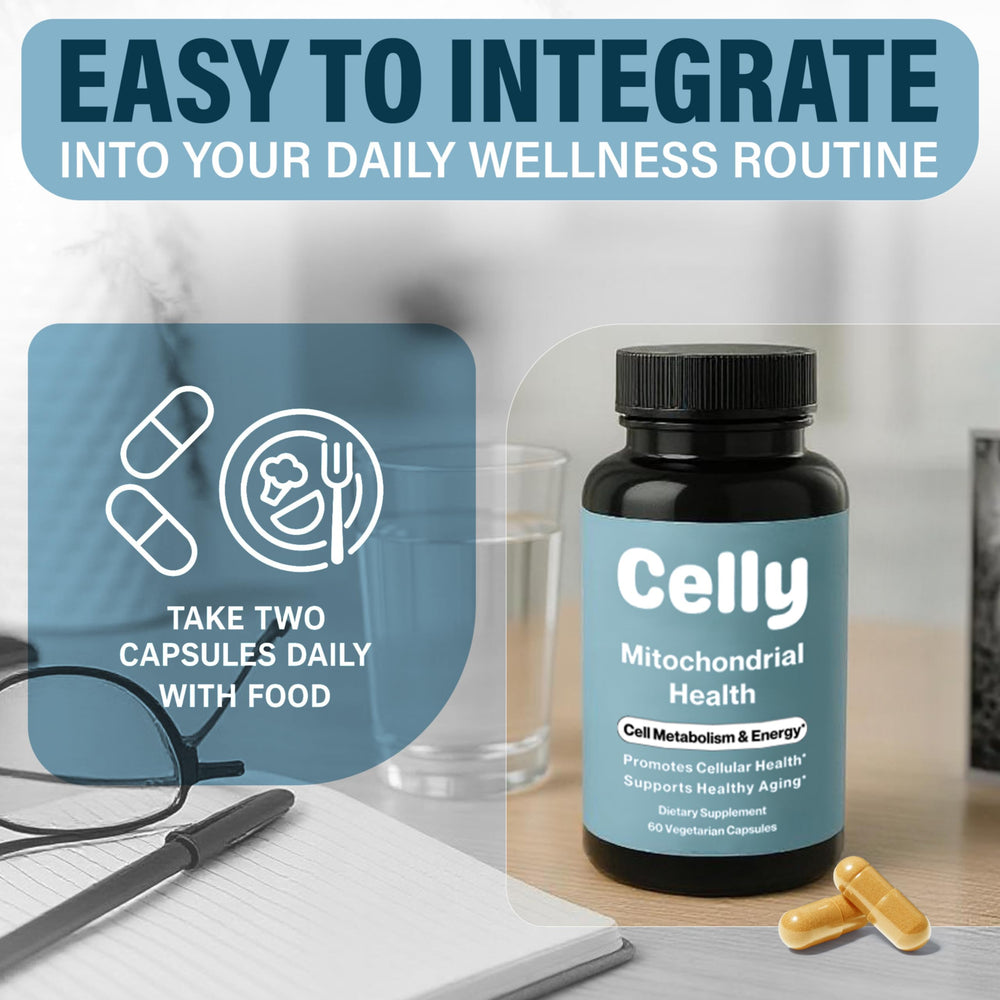 Celly Mitochondrial Health US facility badge signaling trusted production standards