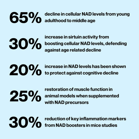 Celly NAD Booster bottle label highlighting NR and quality