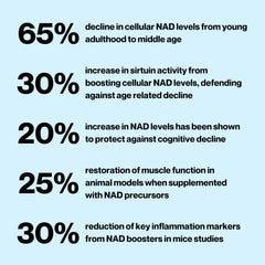 Celly NAD Booster bottle label highlighting NR and quality