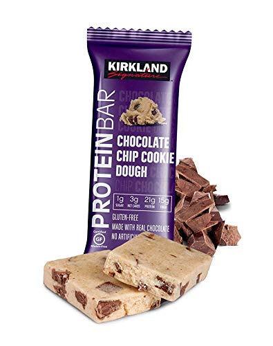 Cemueo bulk pack bars featuring Kirkland Chocolate Chip Cookie Dough, 20-pack, meal prep.