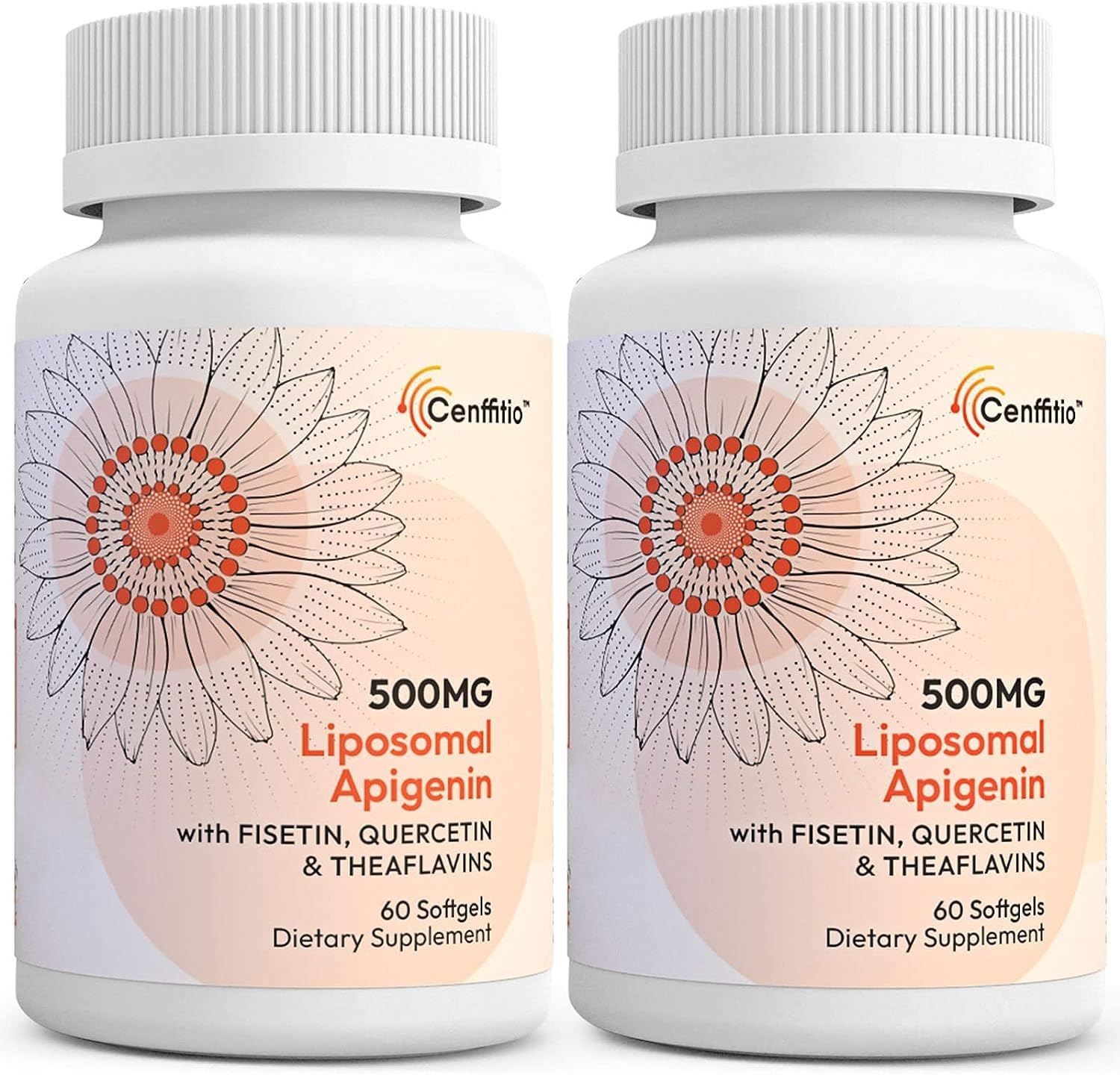 Cenffitio liposomal apigenin bottle showing enhanced absorption for daily wellbeing