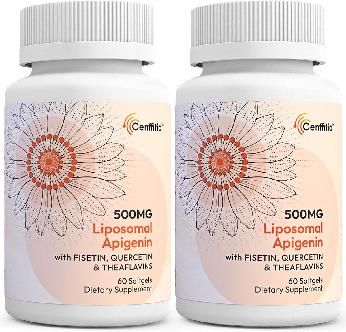 Cenffitio liposomal apigenin bottle showing enhanced absorption for daily wellbeing