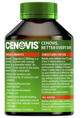 Cenovis Vitamin C Sugarless bottle label highlights 300 tablets for daily wellness.