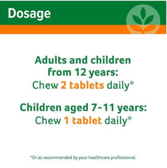 Back packaging detail for Cenovis Vitamin C Sugarless bottle explaining dosage.