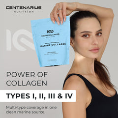 Centenarius Nutrition collagen powder blended into a smoothie for daily routine.