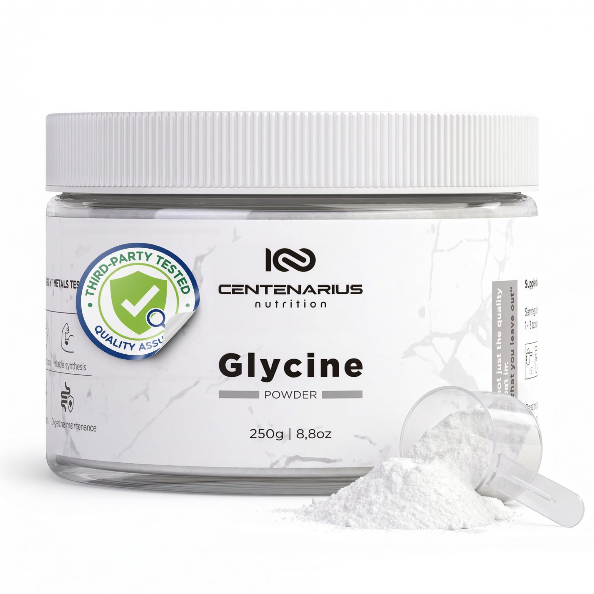 Centenarius Nutrition glycine powder bottle for post-workout support
