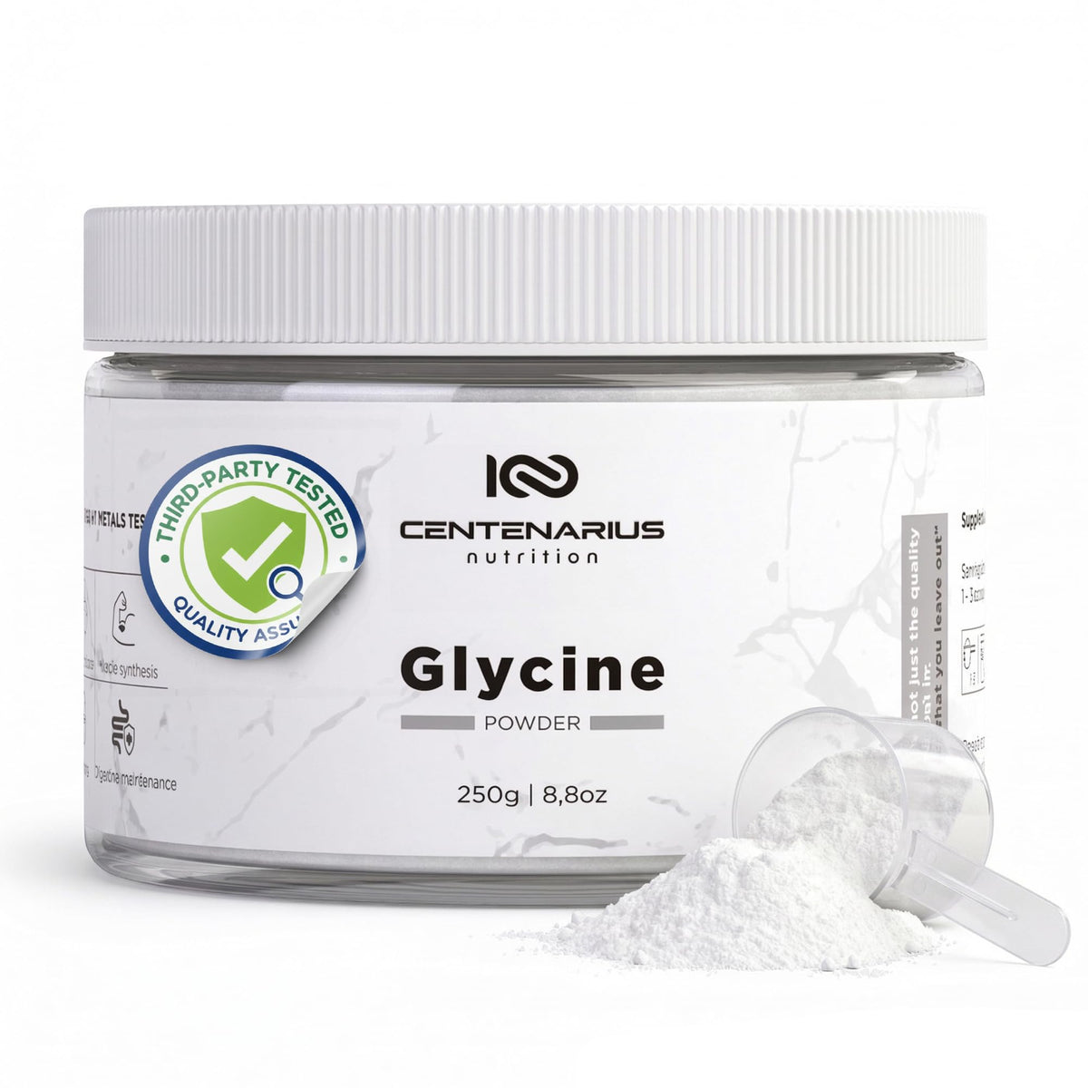 Centenarius Nutrition glycine powder bottle for post-workout support