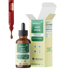 Centovita Easy Speak Brain Boost bottle shown for daily cognitive support.