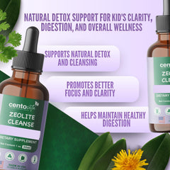 Dropper tip of Centovita Zeolite Cleanse Drops for Kids for easy dosing