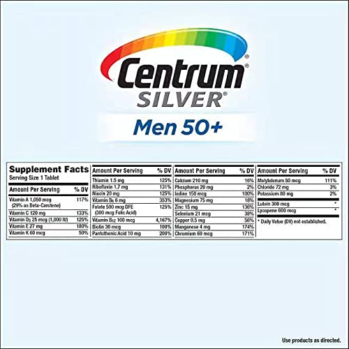 Centrum Men 50+ vitamins shown in a simple daily routine for consistency.