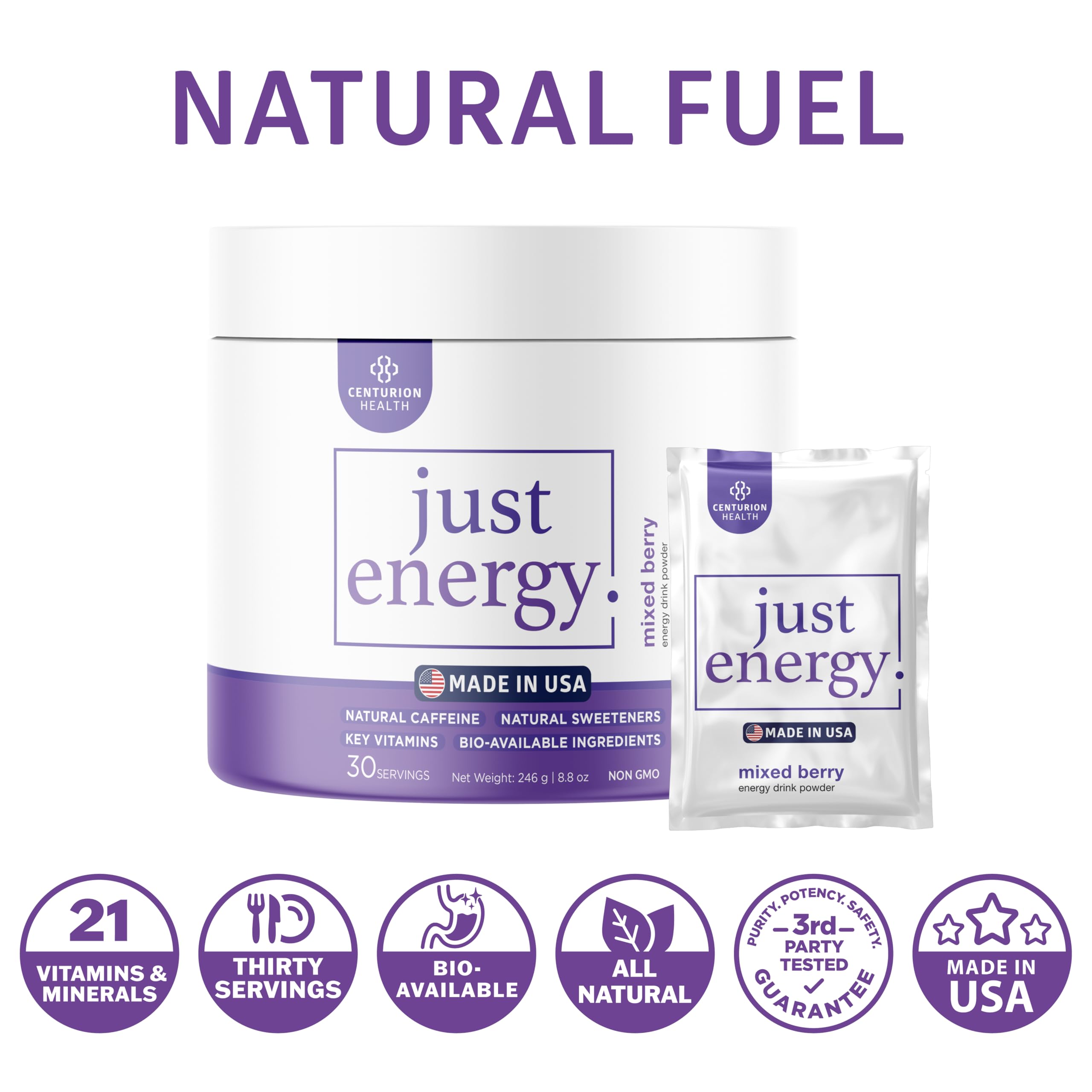 Just Energy Strawberry Mango flavor ready for a tasty lift.