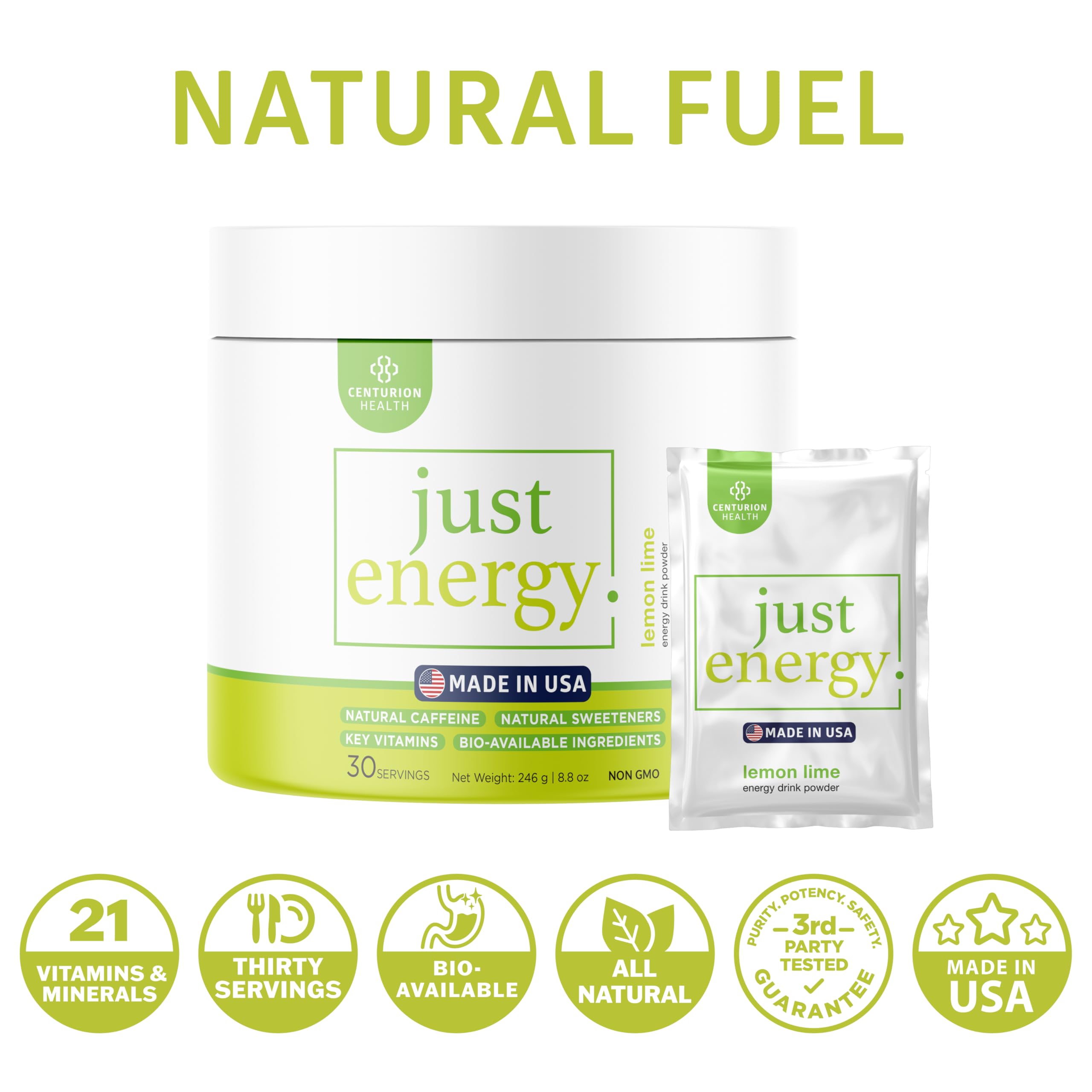 Active workout moment with Just Energy hydration support.