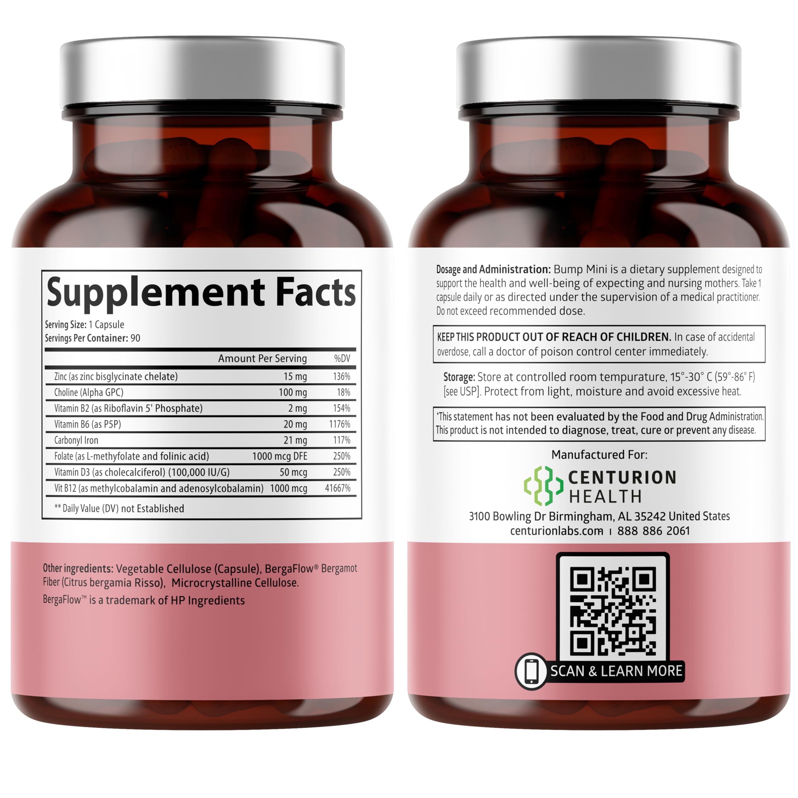 Centurion Labs Bump Mini capsule closeup reveals smooth, easy-to-swallow texture.