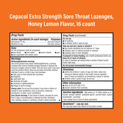 Cepacol honey lemon lozenges being opened for on the go relief.