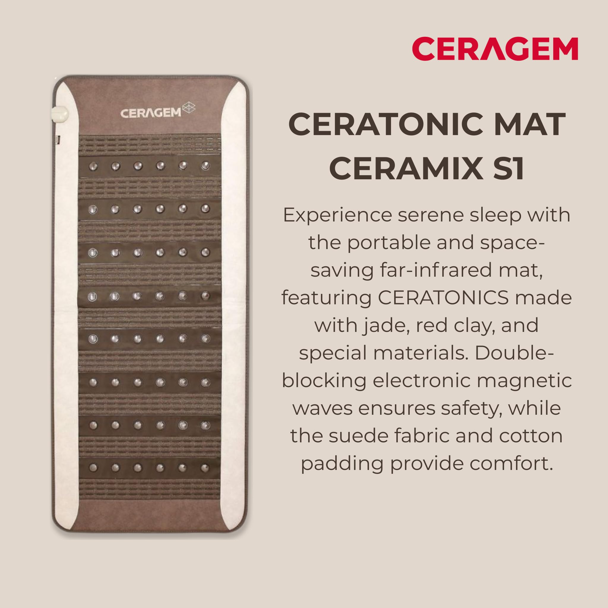 Natural loess and serpentine jade on the Ceramix S1 mat surface