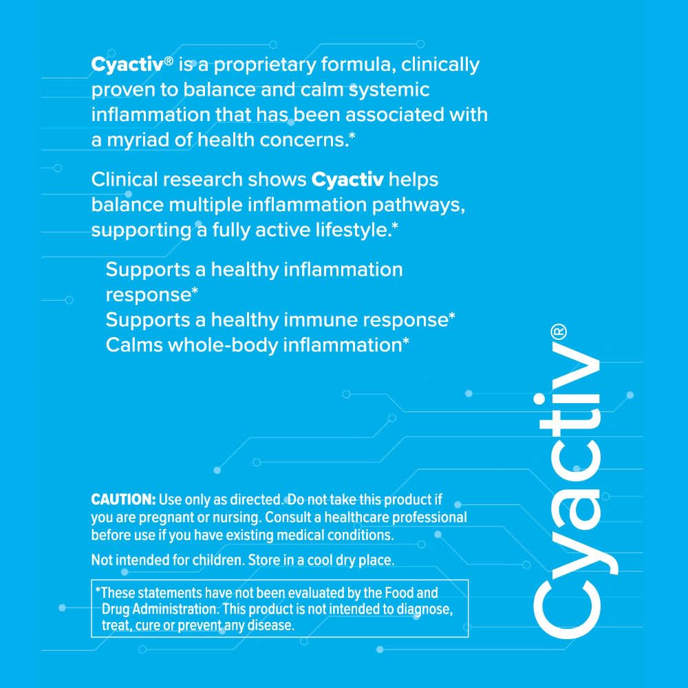 Cerule Cyactiv bottle conveys immune support symbolism.