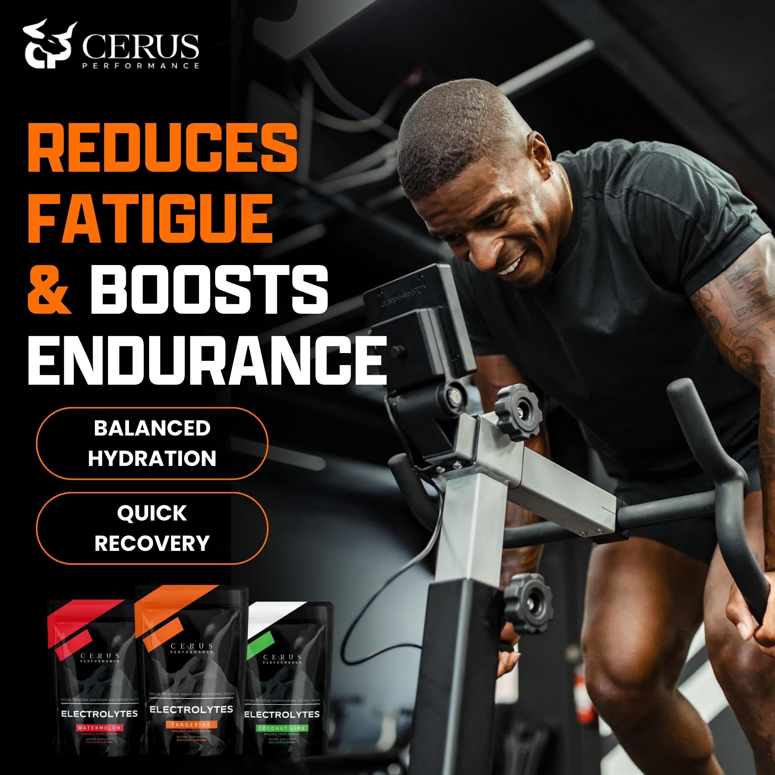 Cerus coconut water powder ingredient visual emphasizing natural minerals.
