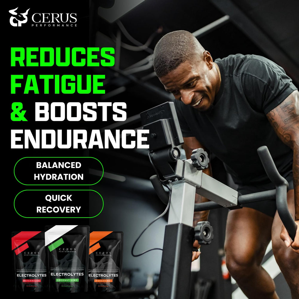 Cerus Coconut Lime electrolyte powder dissolving into water.