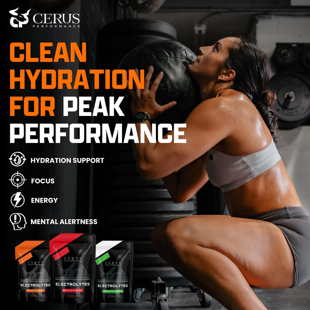 Cerus Tangerine electrolyte powder scoop for convenient pre-workout fueling.