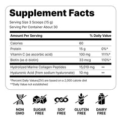 Cevitol Marine Collagen Peptides ultra-fine 300Da formula for fast solubility.