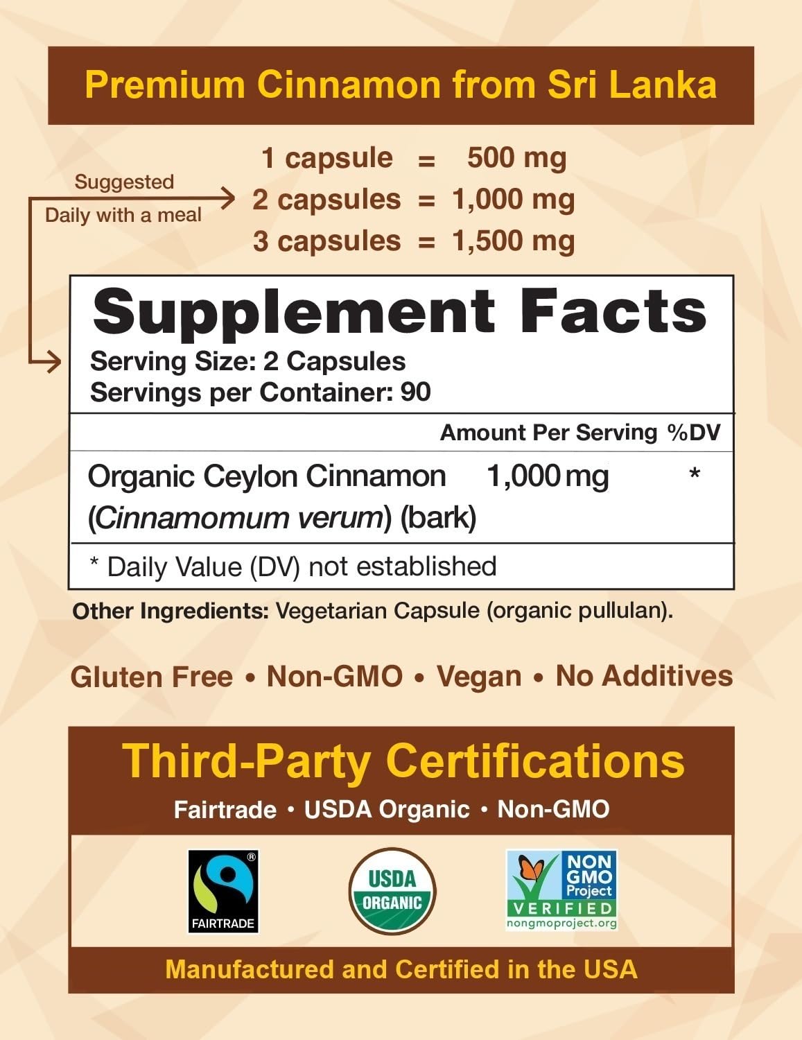 Ceylon Cinnamon Shop organic capsules in hand conveys convenience