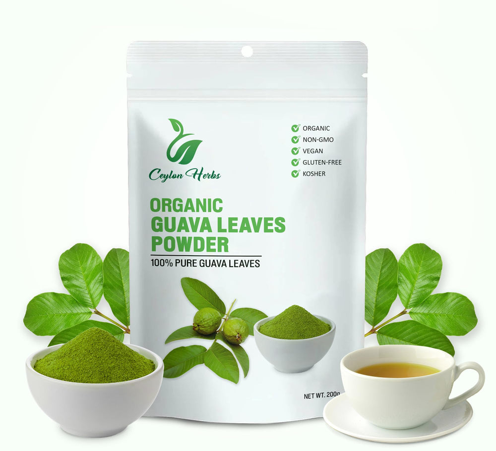 CEYLON HERBS Guava Leaves Tea brew—fragrant, earthy infusion for relaxed evenings.