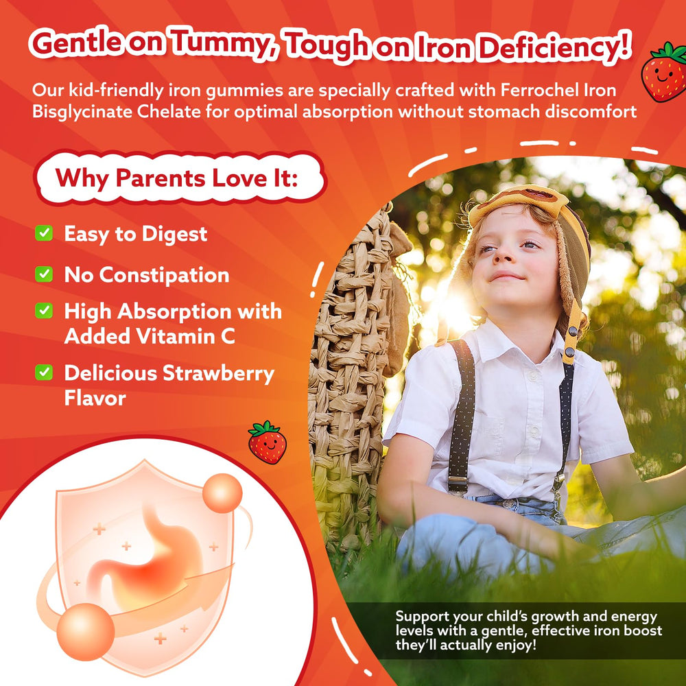 CFILIHTC iron gummies ingredient panel showing 14 nutrients