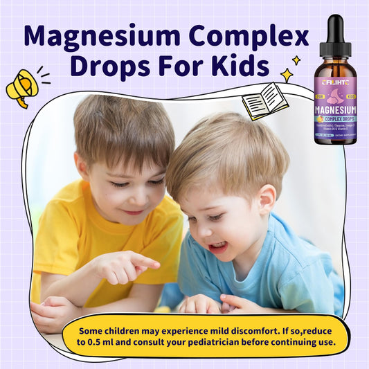 CFILIHTC Kids Magnesium Liquid Dropper showing kid-friendly dosing