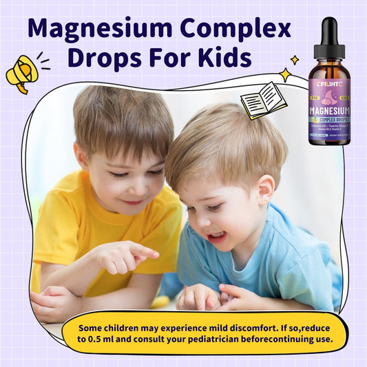 CFILIHTC Kids Magnesium Liquid Drops being poured into a glass for easy routine