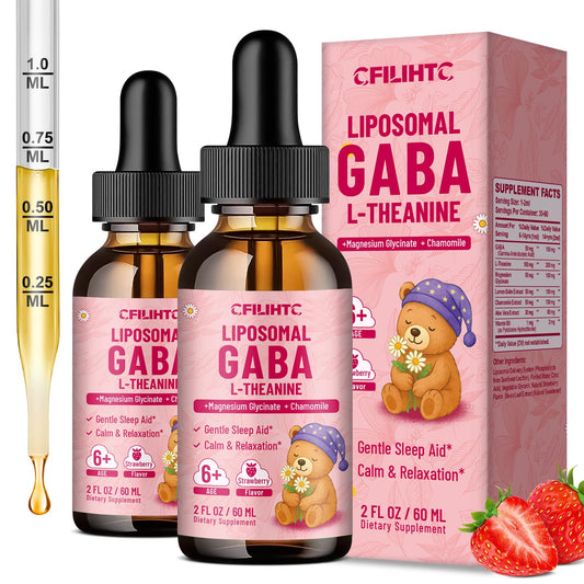 CFILIHTC liposomal GABA L-Theanine drops bottle for calm and focus