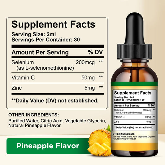 CFILIHTC selenium drops pineapple flavor with refreshing vitamin C boost