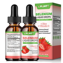 CFILIHTC selenium liquid drops bottle pour showing easy daily dosing for immune support.