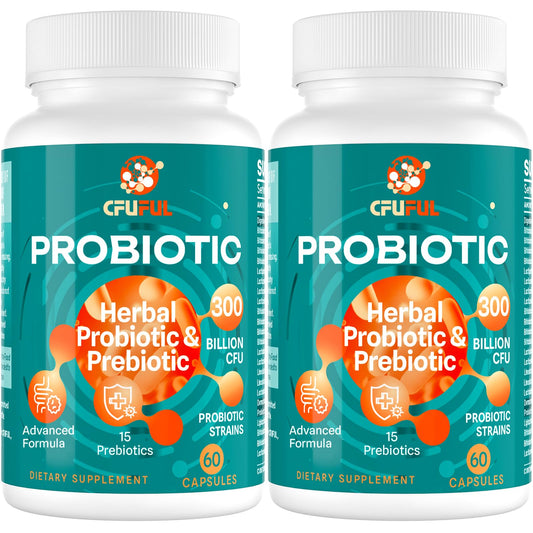Cfuful Probiotics bottle front highlighting 300B CFU for daily gut balance.