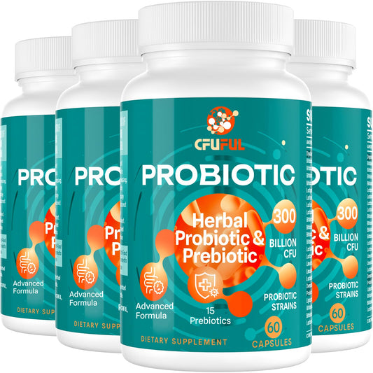 Cfuful Probiotics bottle with 300B CFU promotes daily gut balance.