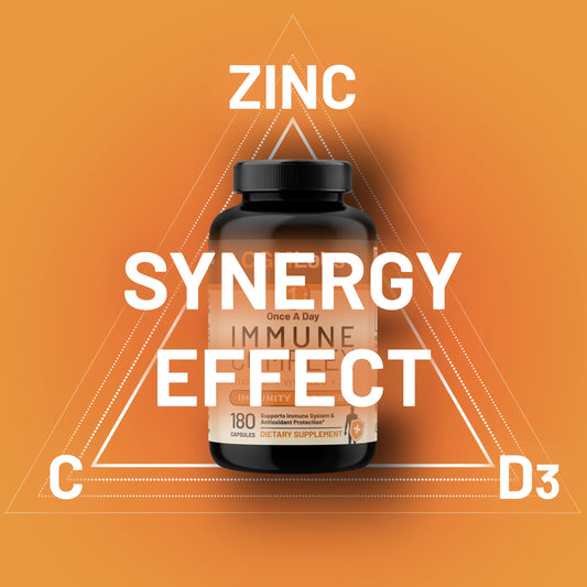 CGM Labs Immune Complex capsules close-up highlighting easy one-a-day dosing.