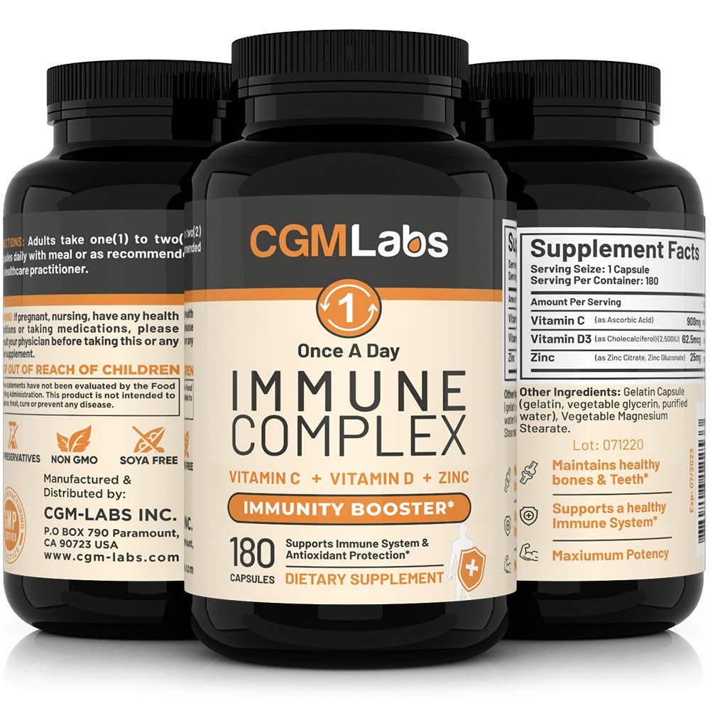 CGM Labs Immune Complex user holding bottle ready for daily use.