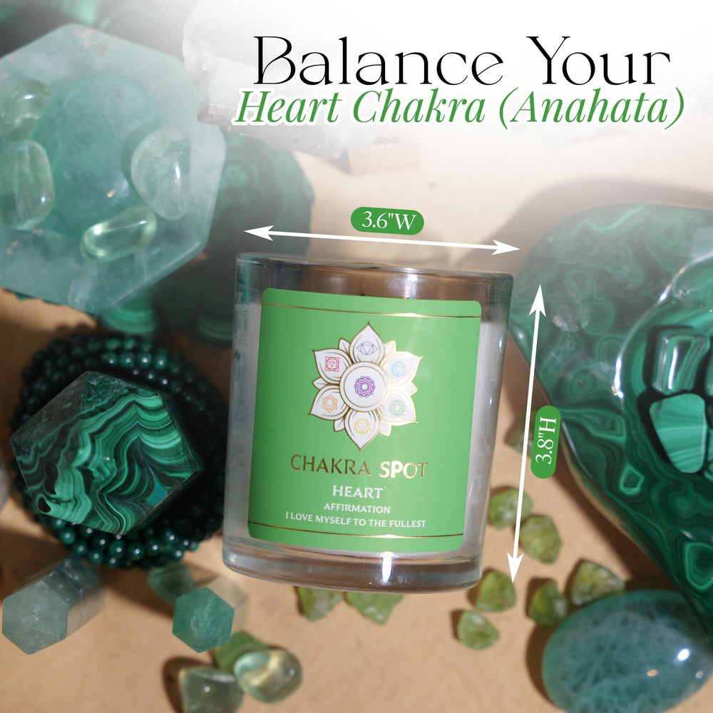 Chakra Spot Heart Chakra Candle scent blend rose lavender soothing emotional balance.