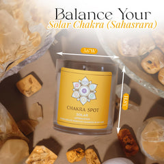 Chakra Spot Solar Chakra Candle grapefruit note brightening mood.