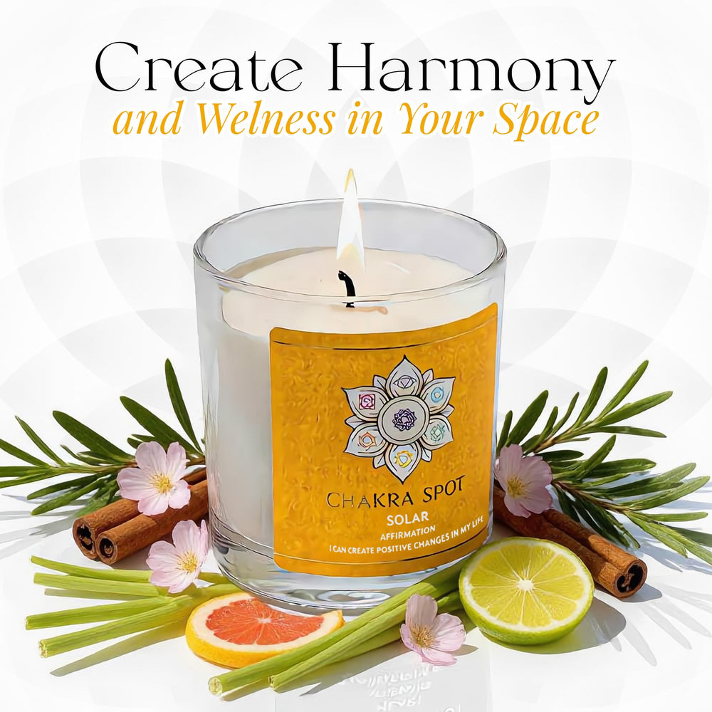 Chakra Spot Solar Chakra Candle yellow wax glow evokes empowerment.