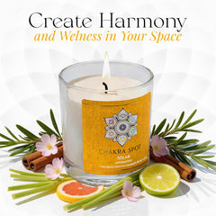 Chakra Spot Solar Chakra Candle yellow wax glow evokes empowerment.
